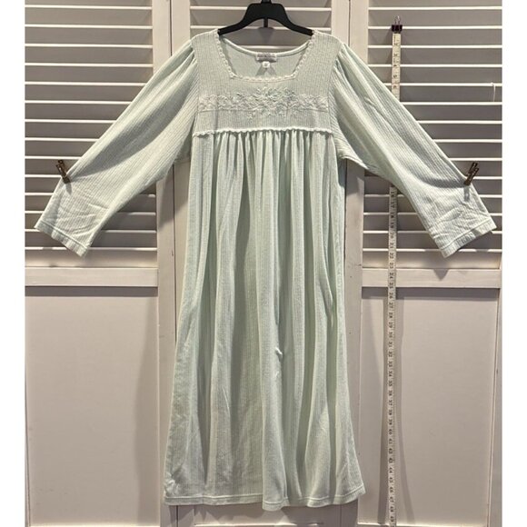 Miss Elaine Other - Vintage Miss Elaine Nightgown Medium Green‎ Embroidered Trim Cottagecore
